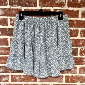 Altar'd State Blue Floral Mini Skirt